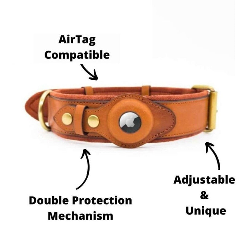 Premium Leather AirTag Collar